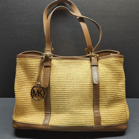 michael kors white santorini raffia straw tote|michael kors santorini raffia.